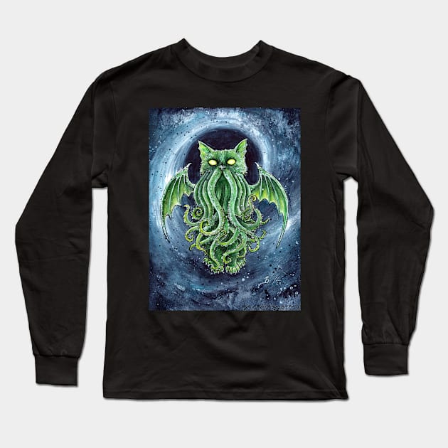 Cathulhu Long Sleeve T-Shirt by Clockwork Art